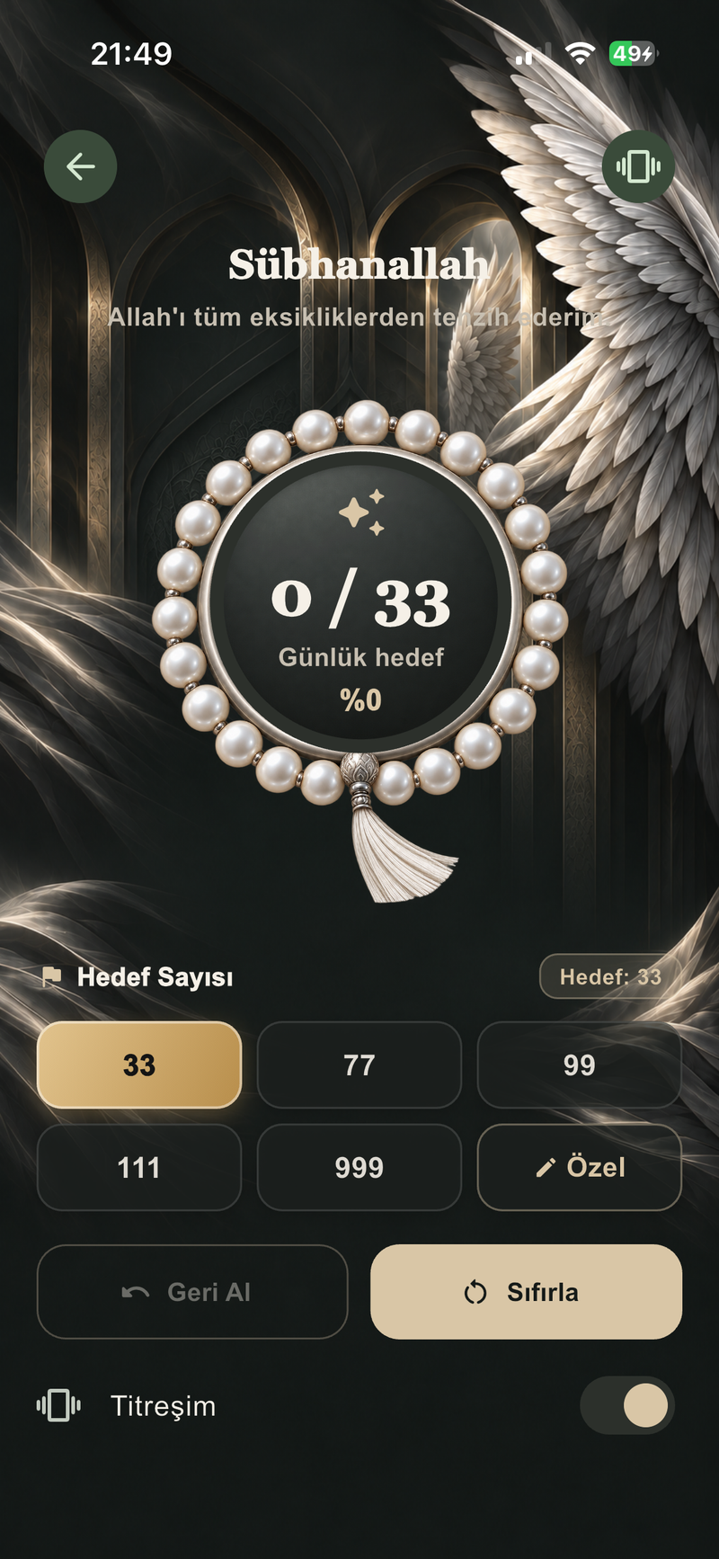Dokunsal Tesbih (Gece)