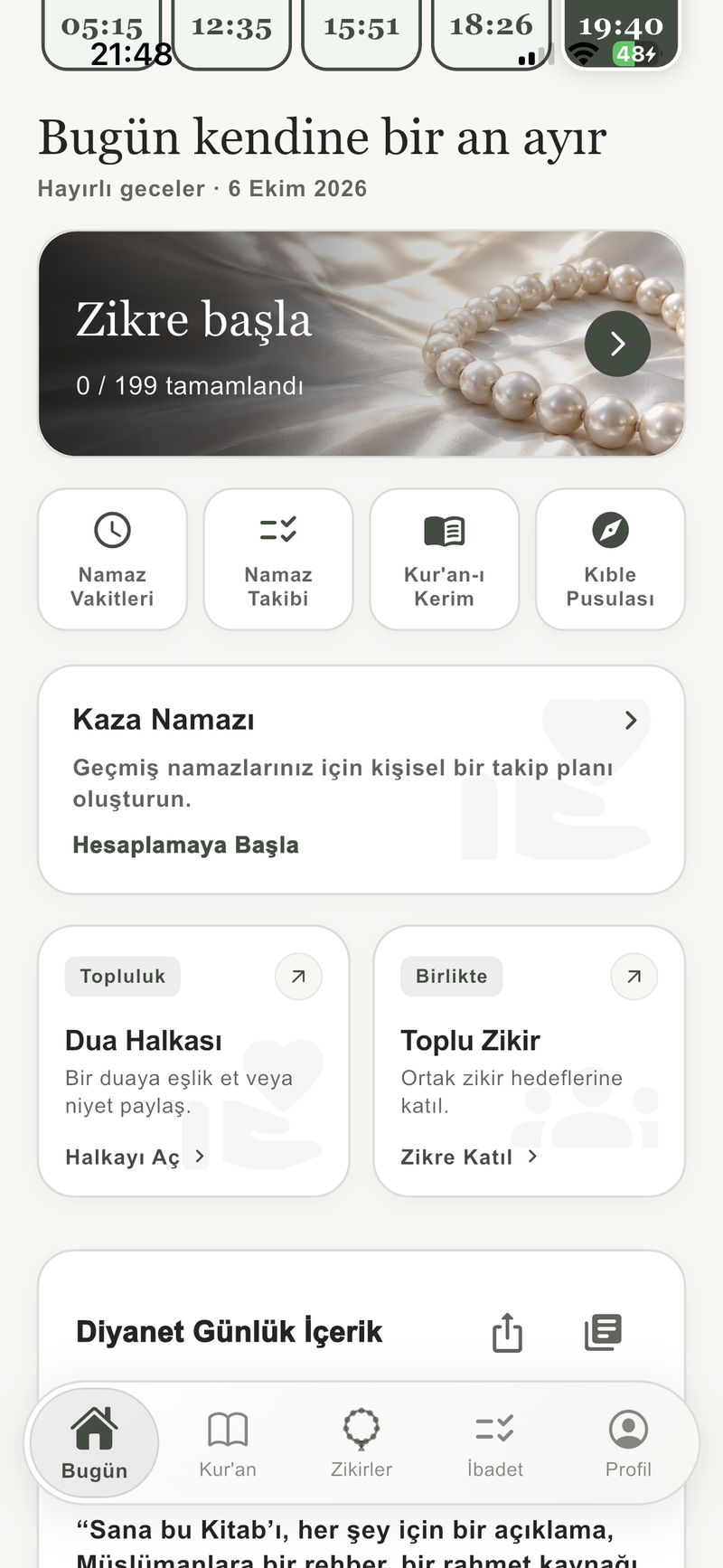 30 Günlük Vakit Çizelgesi