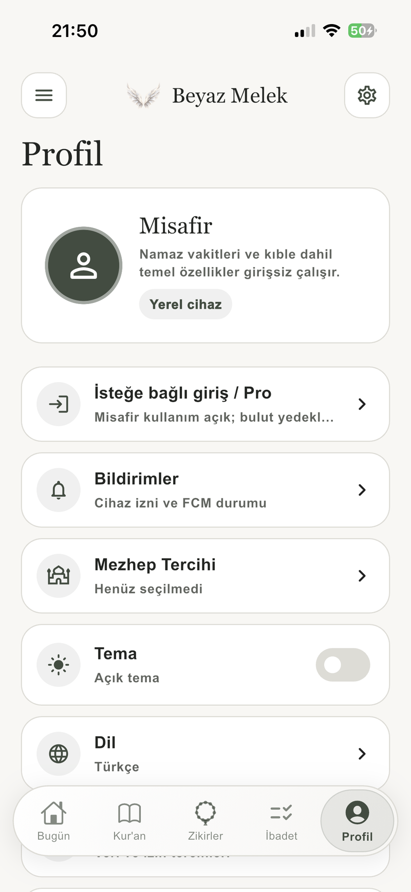 Cihaz İçi Mahremiyet & Profil